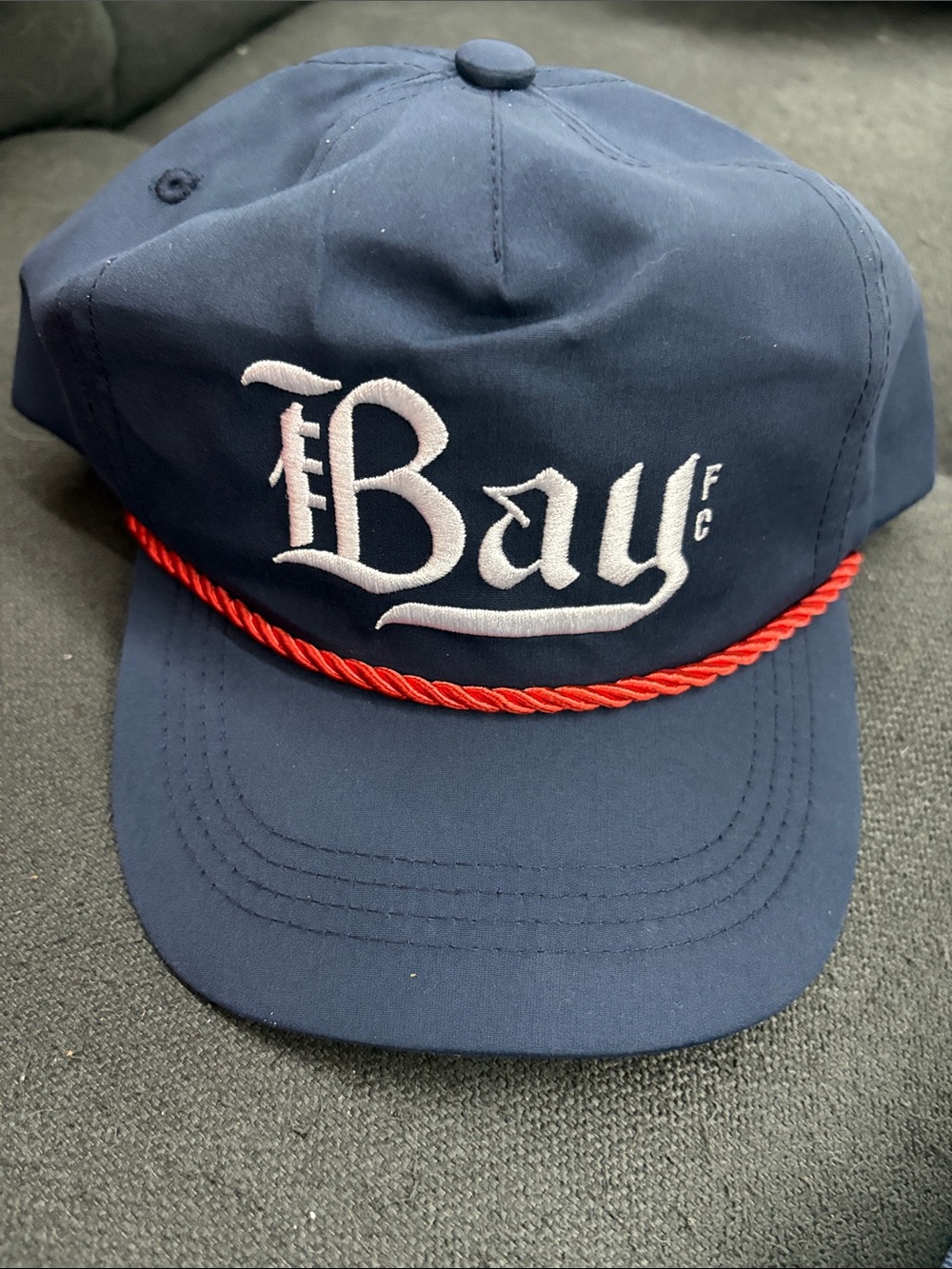 'Bay FC women’s soccer Embroidered Navy Rope-Accent  Cap